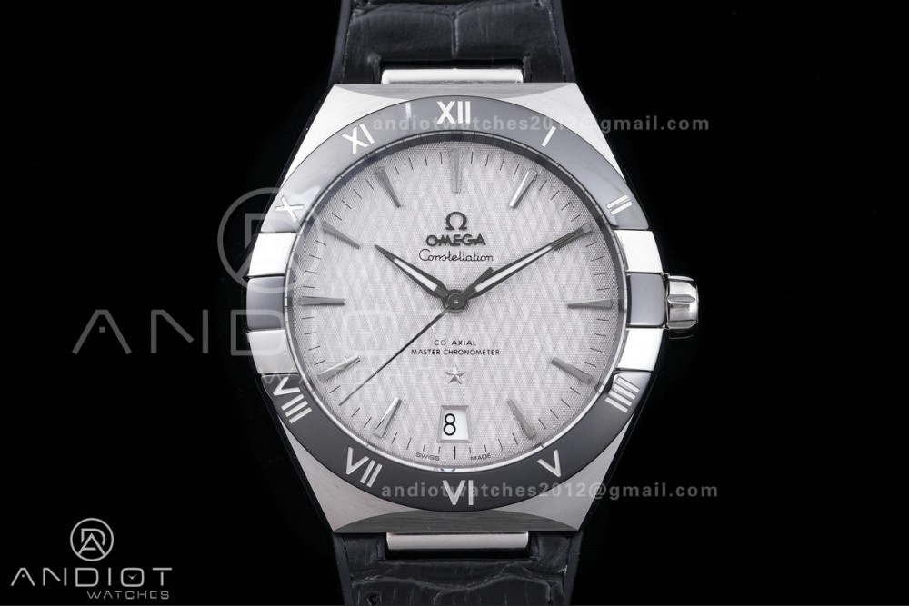 Constellation Black Ceramic SS VSF 1:1 Best Edition Gray Dial on Black Gummy Strap A8900 Super Clone — photo 3