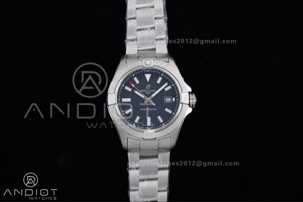 Avenger Chronometer 42mm SS BLSF 1:1 Best Version Black Dial On SS Bracelet A2824
