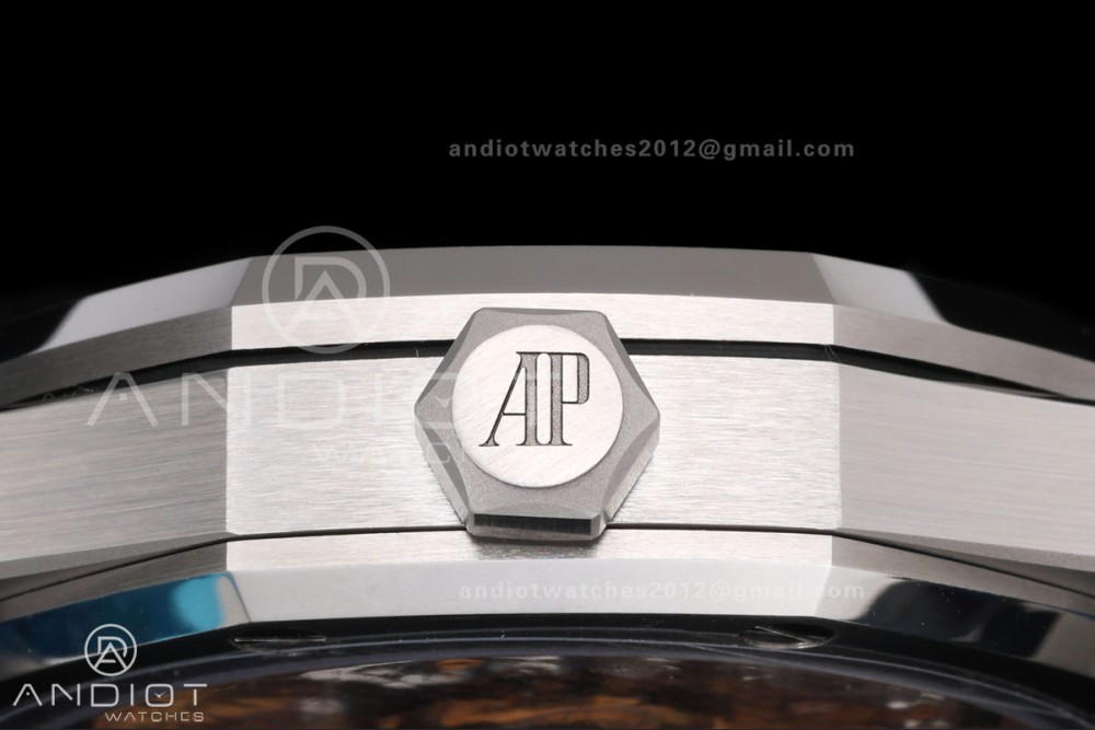 Royal Oak 41mm 15500 SS VSF 1:1 Best Edition Black Textured Dial on SS Bracelet DD4302 Super Clone — photo 8