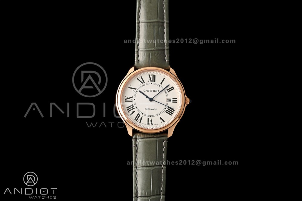 Ronde Louis 40 RG BSF Best Edition White Dial on Green Leather Strap A1847