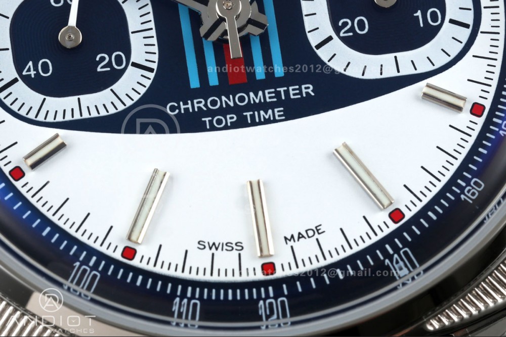 Top Time B01 Racing BLSF 1:1 Best Edition Black/Blue Gulf Dial on Blue Leather Strap A7750 — photo 4