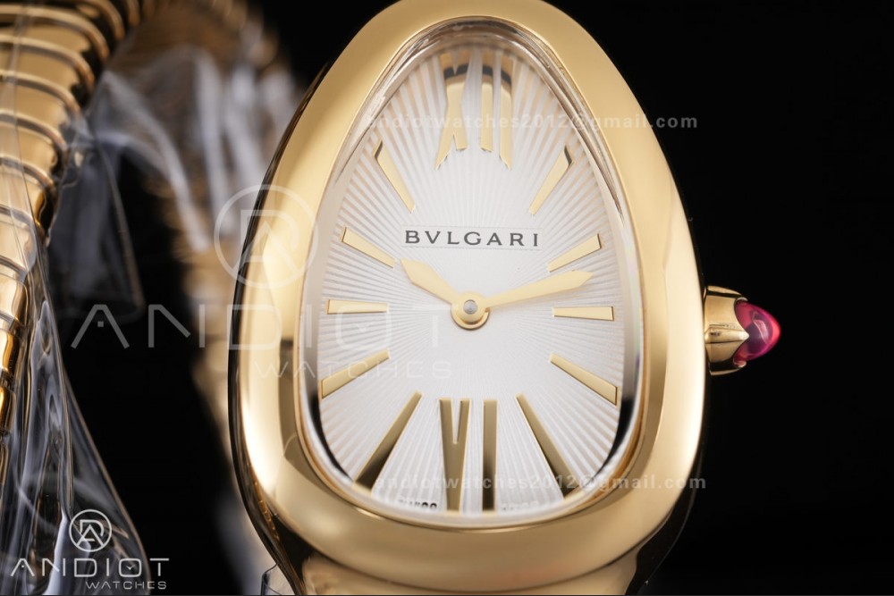 Serpenti 35mm YG BVF 1:1 Best Edition Silver Dial on YG Bracelet Ronda Quartz — photo 3