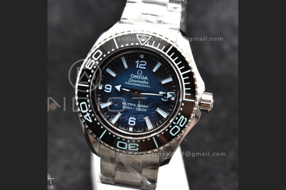 Seamaster 6000M Ultra Deep SS VSF 1:1 Best Edition Summer Blue Dial on SS Bracelet A8912 Super Clone