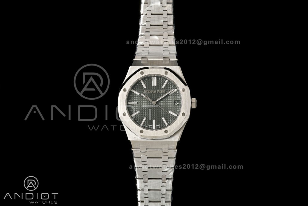 Royal Oak 41mm 15510 SS VSF 1:1 Best Edition Green Textured Dial on SS Bracelet DD4302 Super Clone