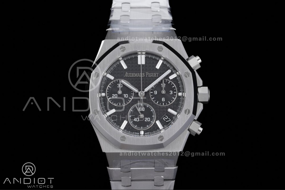 Royal Oak Chrono 26240 SS TOP 1:1 Best Edition Black Dial on SS Bracelet DD4401 Super Clone — photo 3