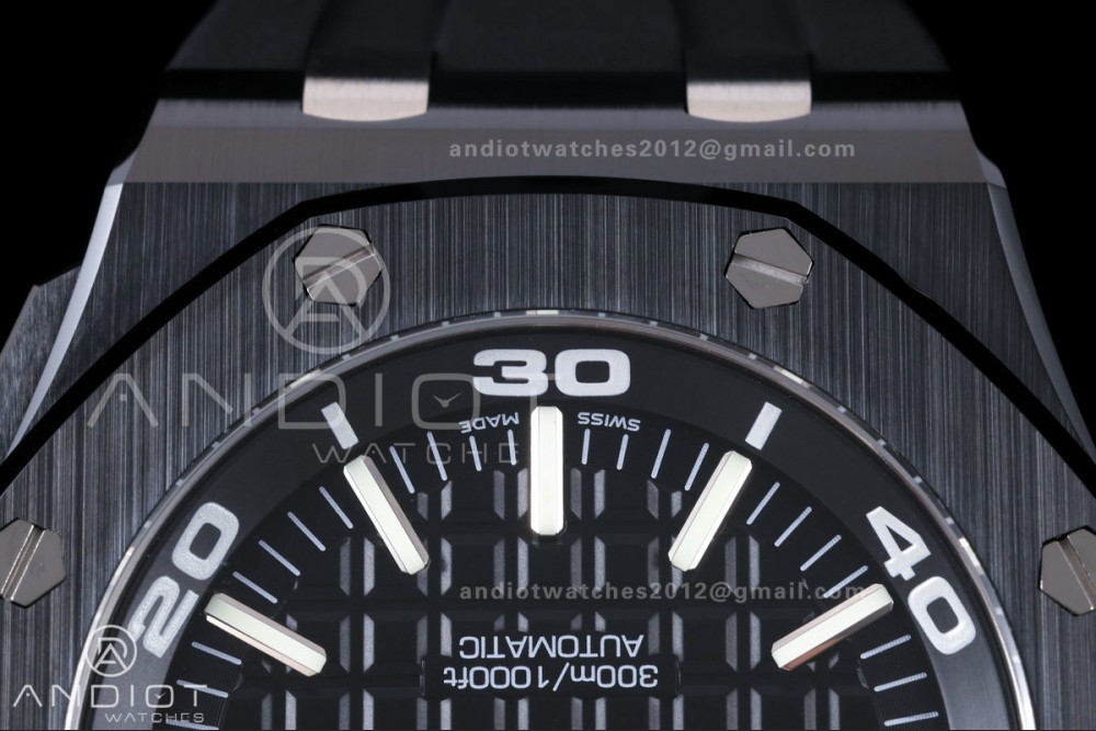 Royal Oak Offshore Diver 15707 Black Ceramic JF 1:1 Best Edition SA3120 Super Clone — photo 7