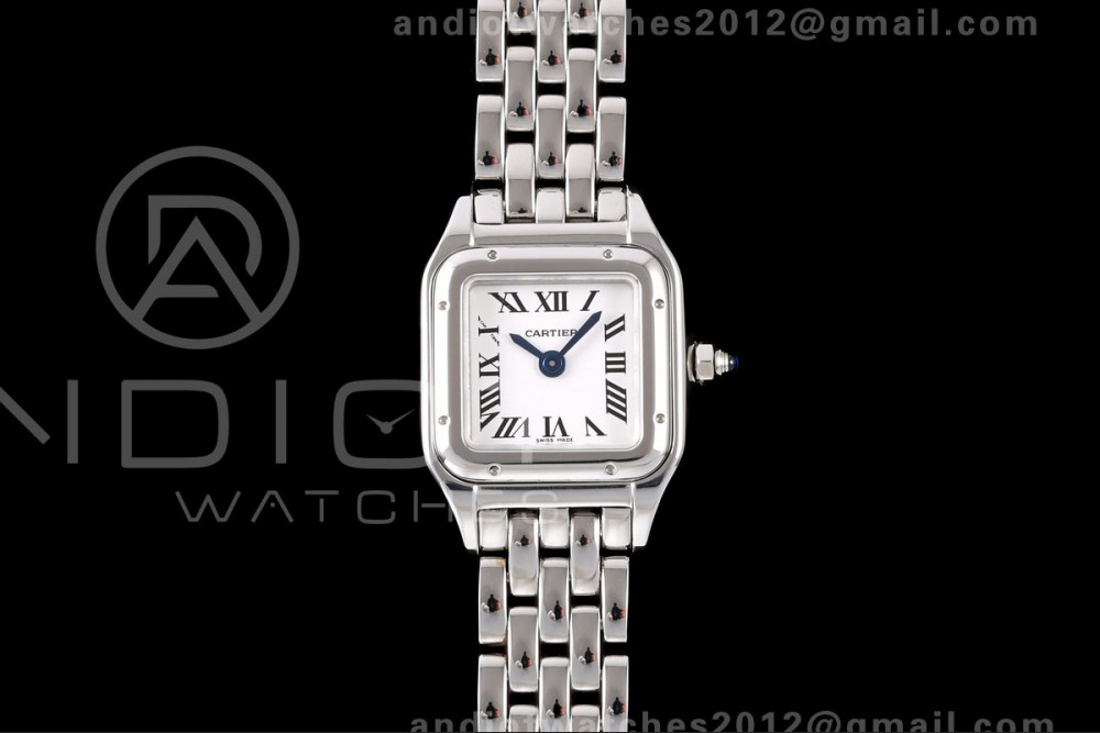 Panthère Ladies 19mm SS AF 1:1 Best Edition White Dial on SS Bracelet Ronda Quartz