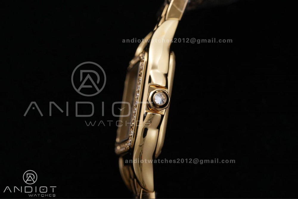 Panthère 22mm BVF 1:1 Best Edition YG White Dial Diamonds Bezel on YG Bracelet Ronda Quartz — photo 16