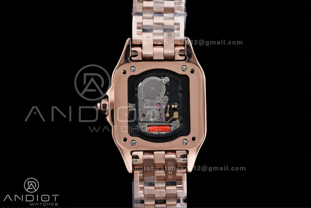 Panthère 22mm BVF 1:1 Best Edition RG White Dial Diamonds Bezel on RG Bracelet Ronda Quartz — photo 9