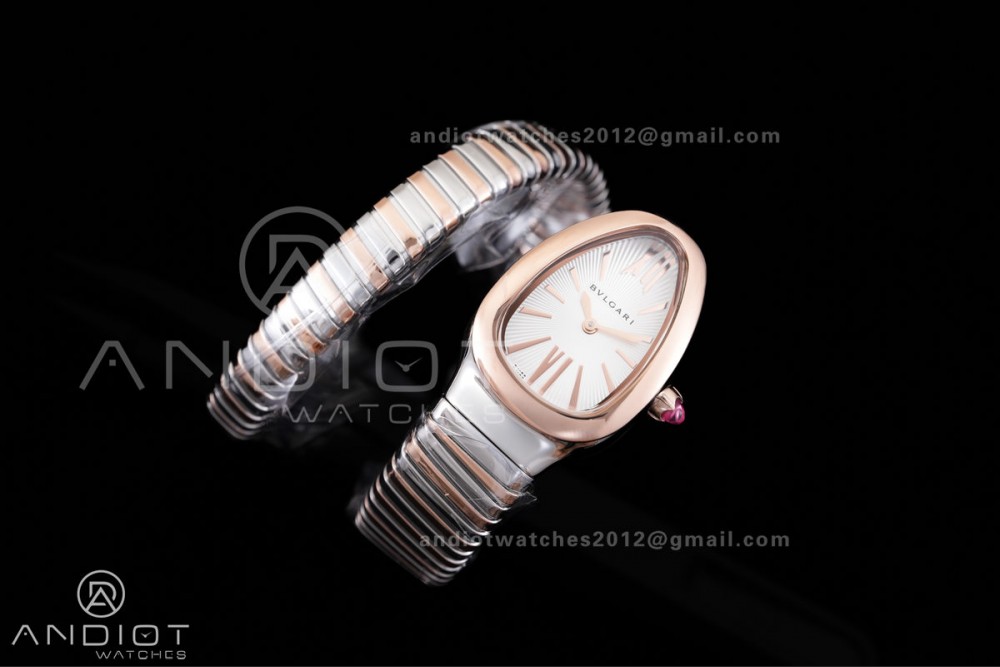 Serpenti 35mm SS/RG BVF 1:1 Best Edition Silver Dial on SS/RG Bracelet Ronda Quartz — photo 2