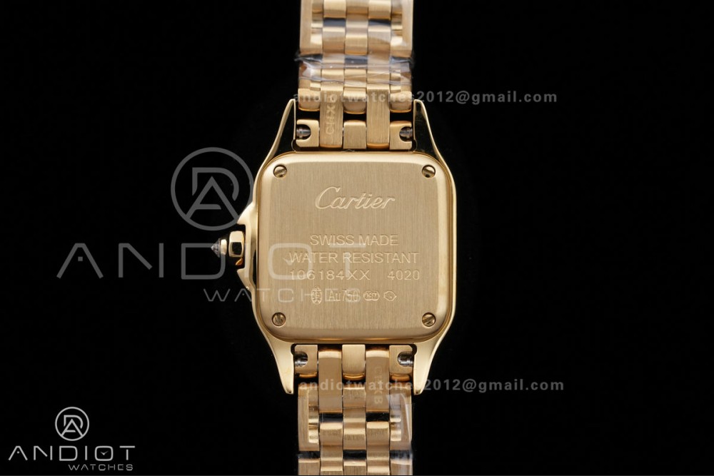 Panthère 22mm BVF 1:1 Best Edition YG White Dial Diamonds Bezel on YG Bracelet Ronda Quartz — photo 6