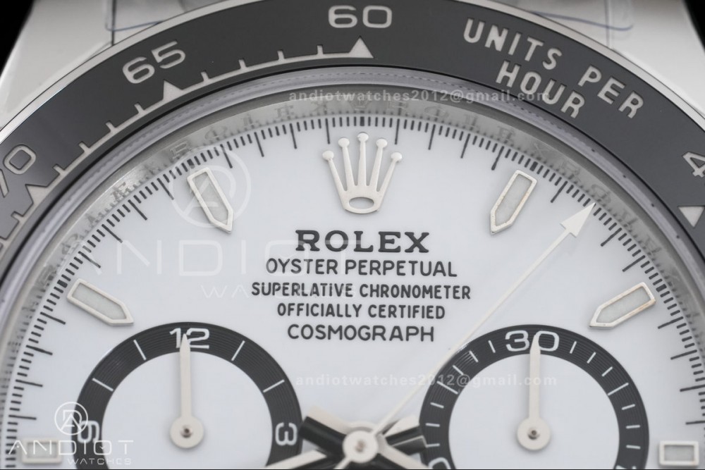 Daytona 126500 RWF 1:1 Best Edition White Dial on SS Bracelet JH4131 Free Sprung — photo 4
