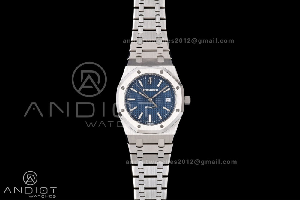 Royal Oak 39mm 15300 SS ZF 1:1 Best Edition Blue Textured Dial on SS Bracelet SA3120 Super Clone