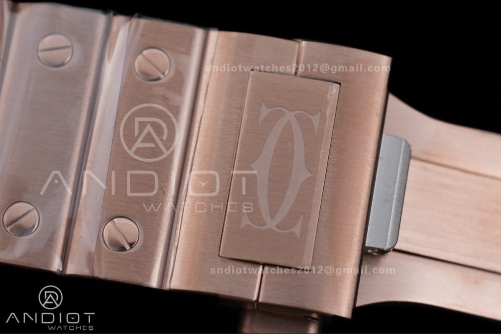 Santos de Cartier 40mm BVF 1:1 Best Edition RG White Dial on RG Smart-Links Bracelet MIYOTA 9039 — photo 20