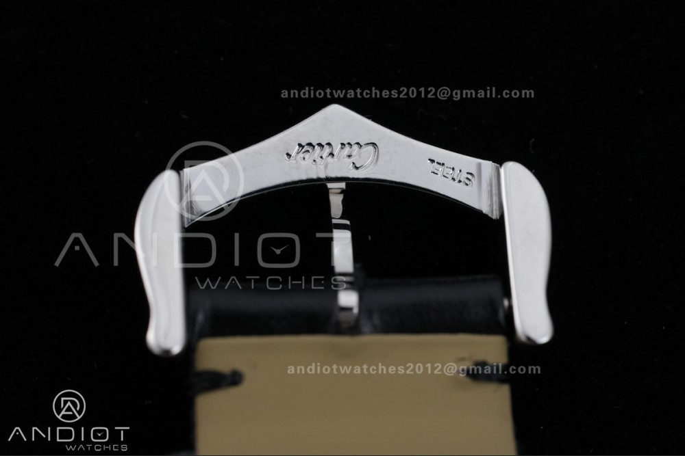 Santos Dumont 31.4mm SS AF 1:1 Best Edition Silver Dial on Black Leather Strap A157 — photo 19