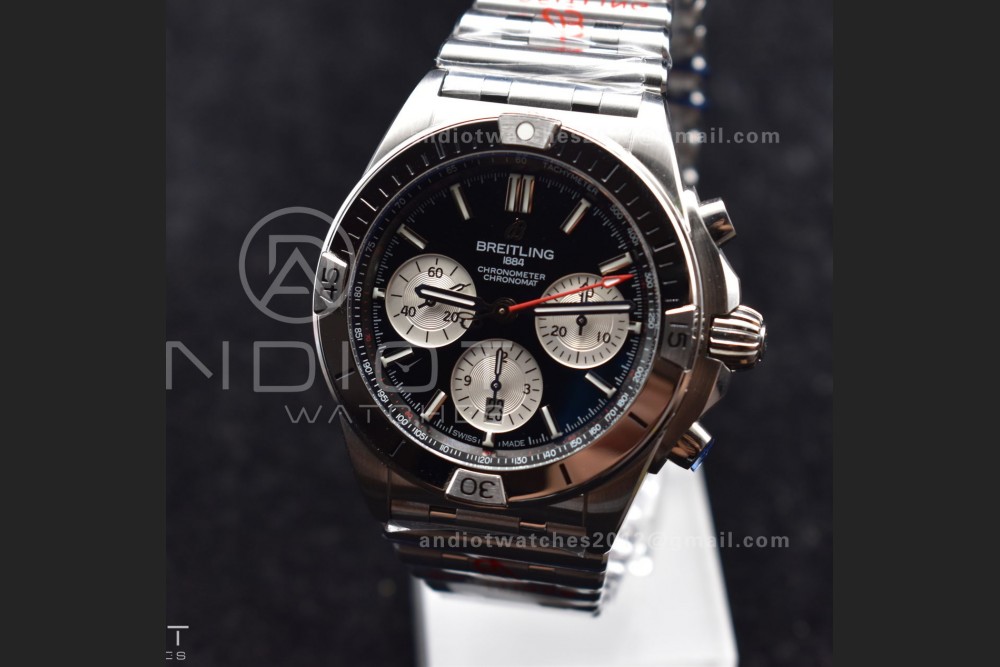 Chronomat B01 42mm SS BLSF 1:1 Best Edition Black Dial on SS Bracelet A7750