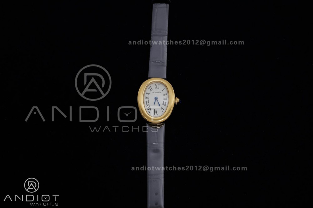 Baignoire Watch YG AF 1:1 Best Edition White Dial on Black Strap RONDA Quartz