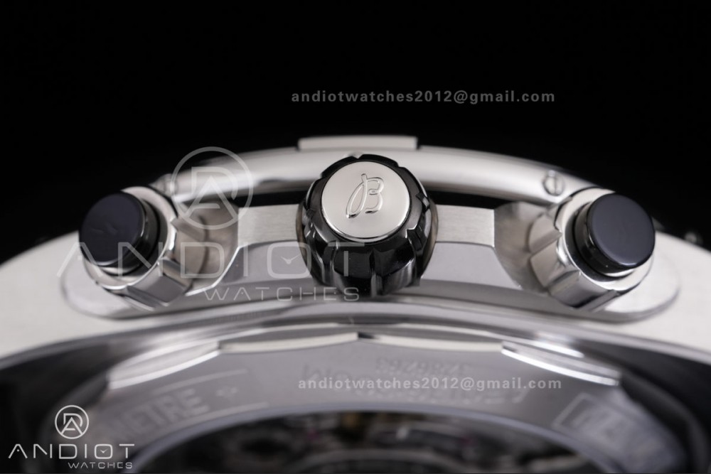 Chronomat B01 44mm SS BLSF 1:1 Best Edition Ice Blue Dial on Black Rubber Strap A7750 — photo 11