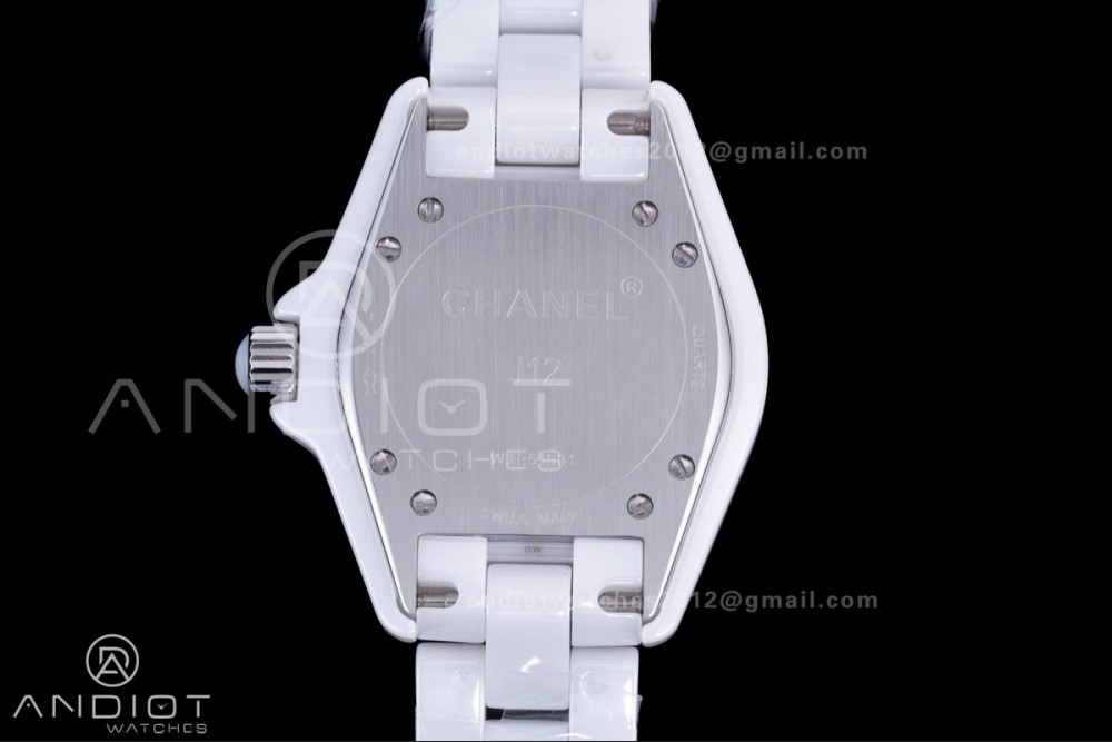J12 33mm HTF 1:1 Best Edition White Korea Ceramic White Dial Black Markers on Bracelet Swiss Quartz — photo 6