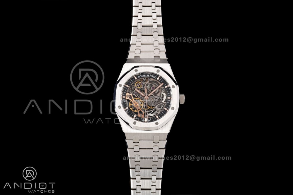 Royal Oak 41mm Openworked 15407 SS OCTA 1:1 Best Edition on SS Bracelet SA3132 V3 (Free Sprung)
