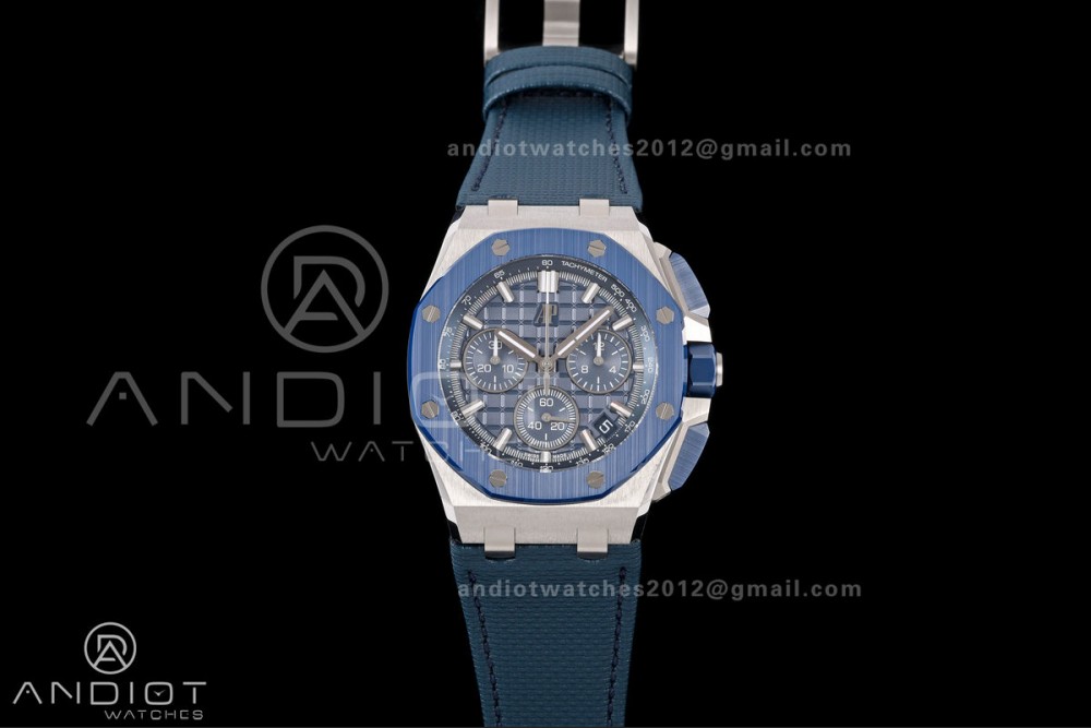 Royal Oak Offshore 26420so Bleu Nuit Nuage 50 DDF 1:1 Best Edition on Blue Calfskin Strap DD4401 Super Clone