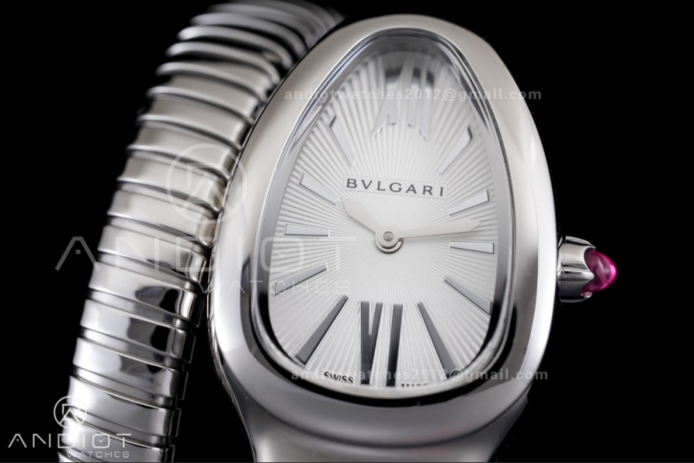 Serpenti 35mm SS BVF 1:1 Best Edition Silver Dial on SS Bracelet Ronda Quartz — photo 3