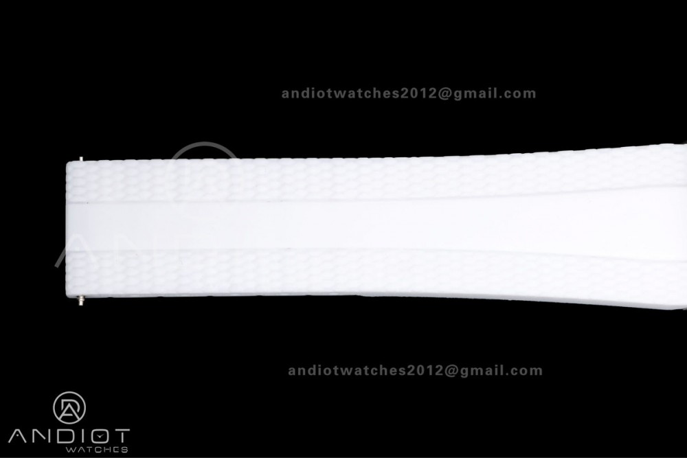 SuperOcean Automatic 42 SS BLF 1:1 Best Edition White Rainbow Dial on White Rubber Strap A2824 — photo 15