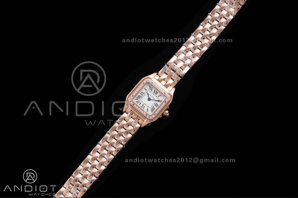 Panthère 22mm BVF 1:1 Best Edition RG White Dial Diamonds Bezel on RG Bracelet Ronda Quartz — photo 2