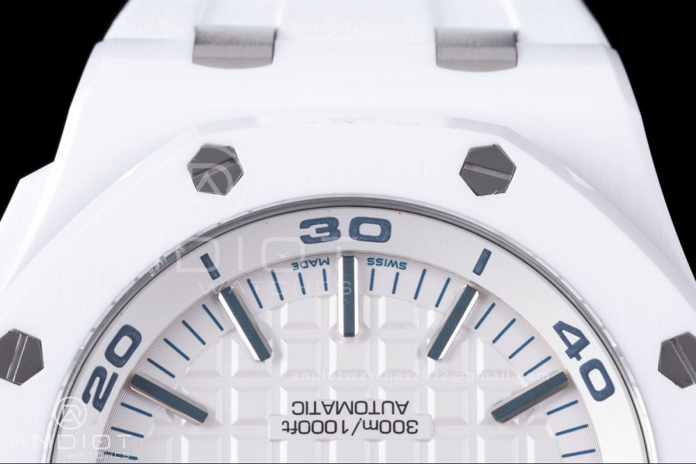 Royal Oak Offshore Diver 15707 White Ceramic JF 1:1 Best Edition SA3120 Super Clone — photo 7