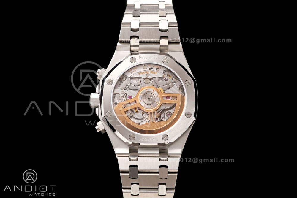 Royal Oak Chrono 26240 SS OCTA 1:1 Best Edition White Dial on SS Bracelet JH4401 Super Clone (Free Sprung) — photo 8