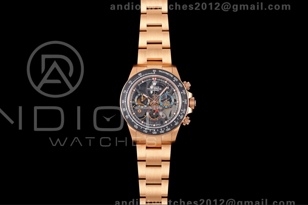 Daytona Skeleton RG SONIC Best Edition Carbon Bezel Skeleton Dial on RG Bracelet SA4130