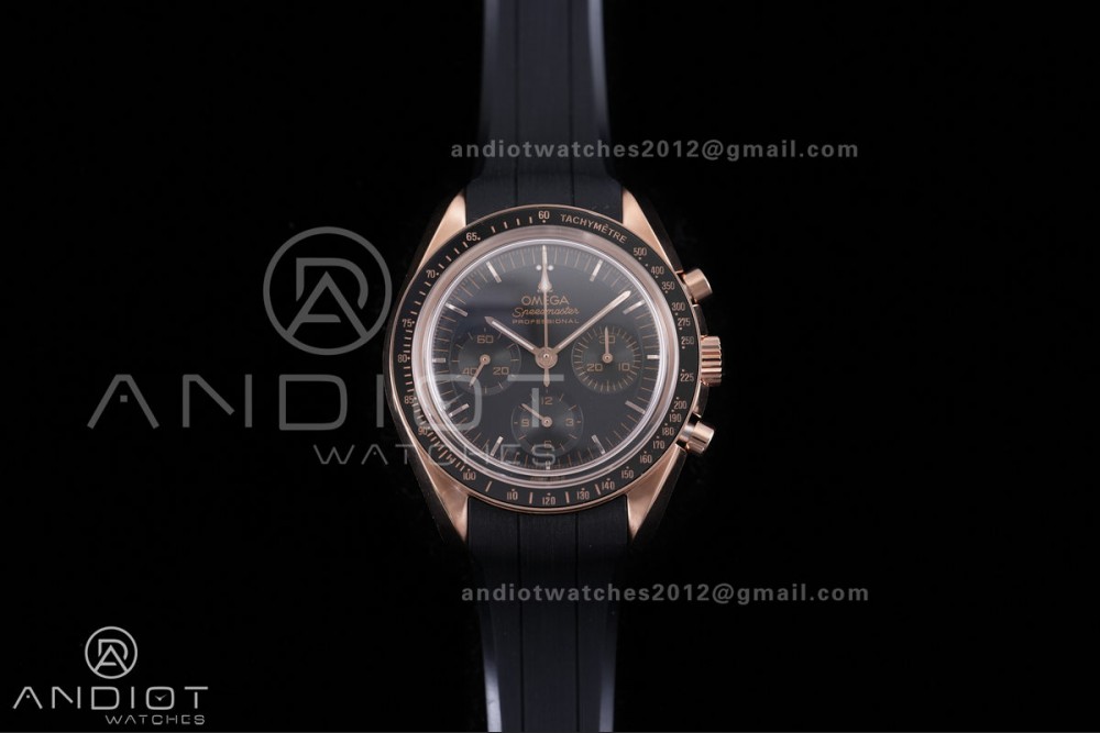Speedmaster RG N1F Best Edition Black Dial on Black Rubber Strap A3861