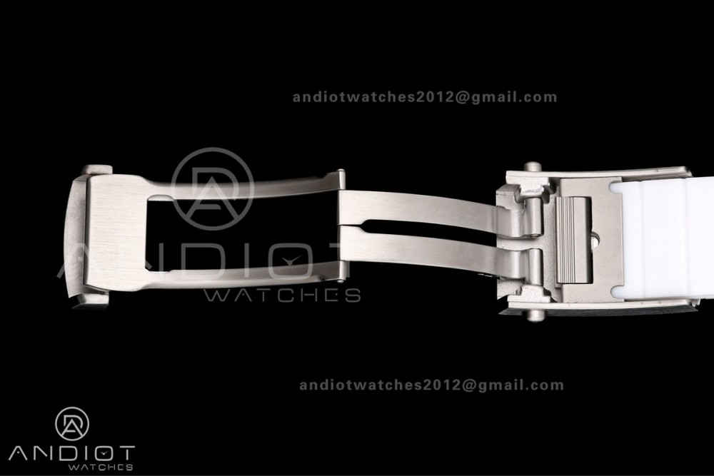 SuperOcean Automatic 42 SS BLF 1:1 Best Edition White Rainbow Dial on White Rubber Strap A2824 — photo 21
