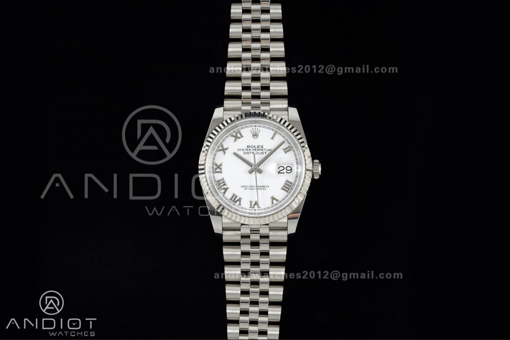 DateJust 36 SS 126234 ARF 1:1 Best Edition White Roman Dial on Jubilee Bracelet DD3235