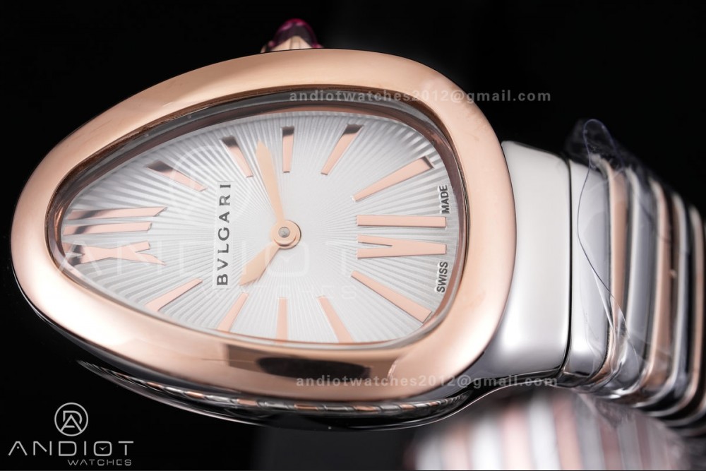 Serpenti 35mm SS/RG BVF 1:1 Best Edition Silver Dial on SS/RG Bracelet Ronda Quartz — photo 4