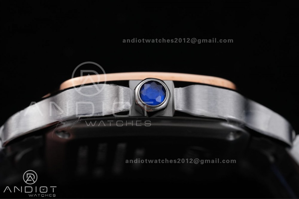 Santos W2SA0033 27x34mm AF 1:1 Best Edition Silver Dial ON SS/RG SmartLinks Bracelet Ronda Quartz — photo 9