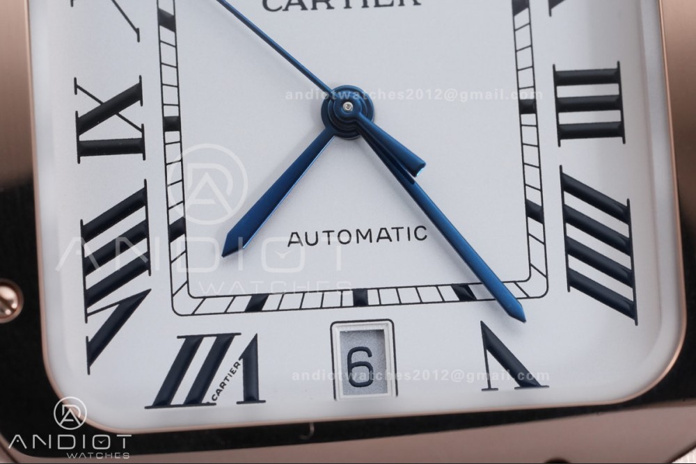 Santos de Cartier 40mm BVF 1:1 Best Edition RG White Dial on RG Smart-Links Bracelet MIYOTA 9039 — photo 5