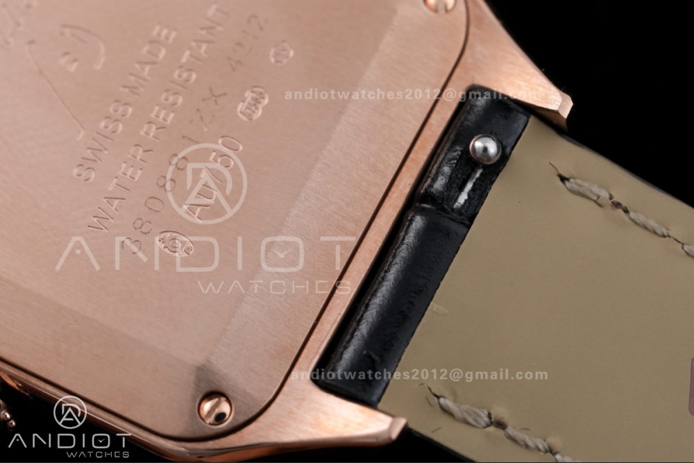 Santos Dumont 38mm RG F1F Best Edition Silver Dial on Black Leather Strap Quartz — photo 12