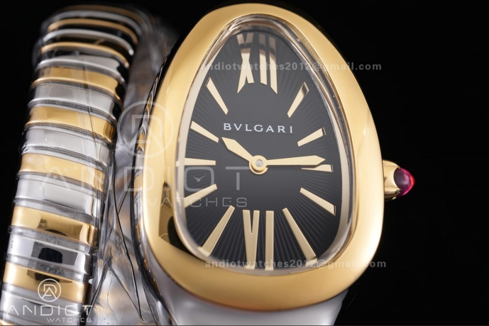 Serpenti 35mm SS/YG BVF 1:1 Best Edition Black Dial on SS/YG Bracelet Ronda Quartz — photo 3