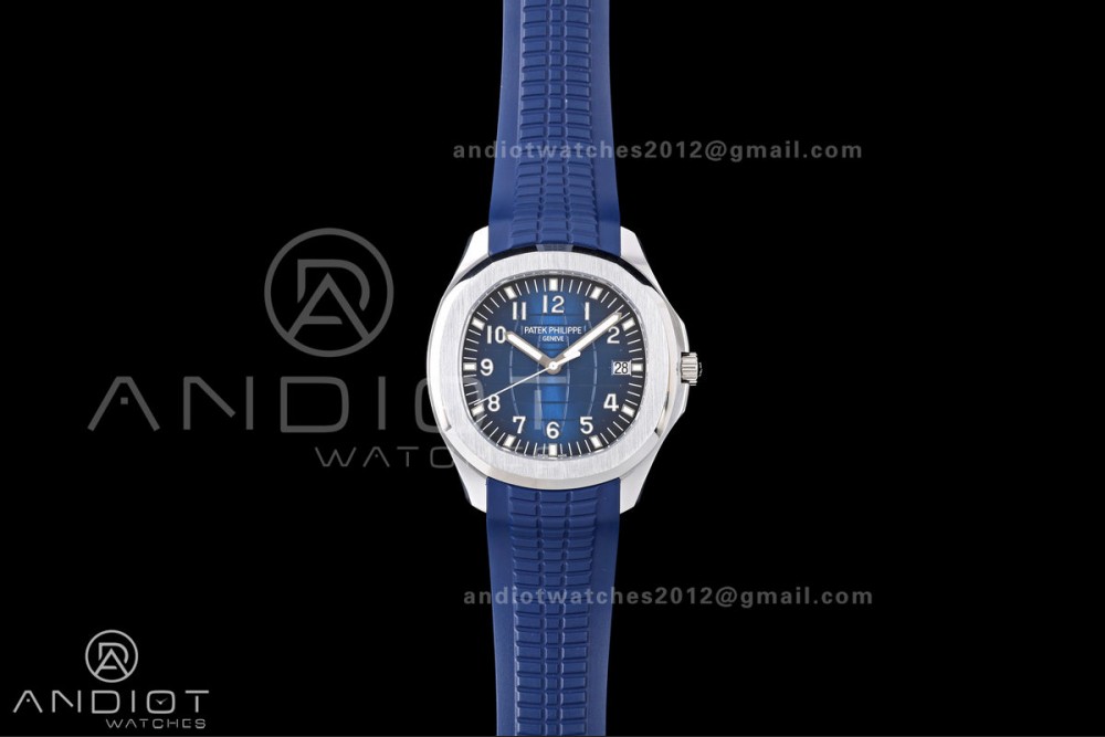 Aquanaut 5168G 42mm Gain Weight SS WSF 1:1 Best Edition Blue Dial On Blue Rubber Strap Super Clone DD330
