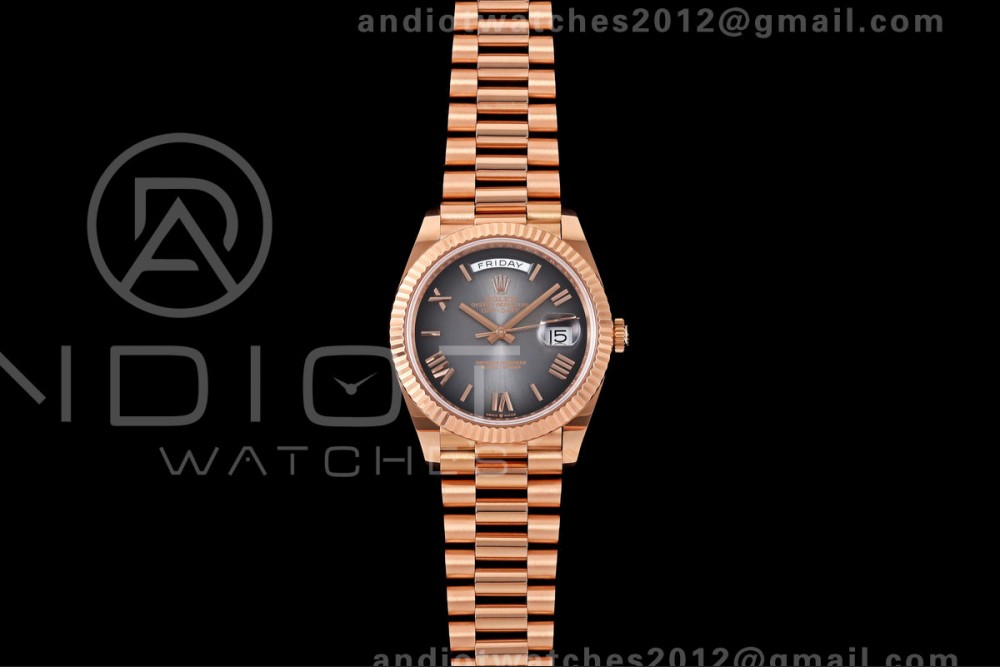 DayDate 40 228235 QF 1:1 Best Edition Gray Ombre Roman Dial on President Bracelet JH3255 Free Sprung V9（weighted）208g