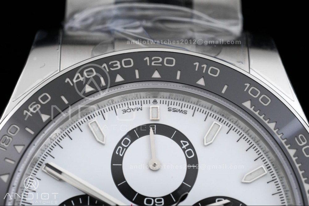 Daytona 126500 RWF 1:1 Best Edition White Dial on SS Bracelet JH4131 Free Sprung — photo 6