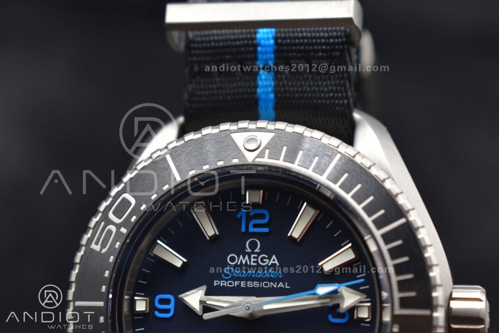 Seamaster 6000M Ultra Deep SS SBF 1:1 Best Edition Black Dial on Black Nylon Strap A8912 Super Clone — photo 10