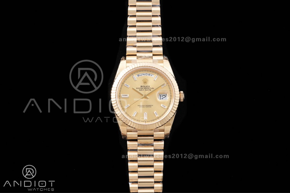 DayDate 40 228238 VSF 1:1 Best Edition YG Crystal Dial on President Bracelet VS3255