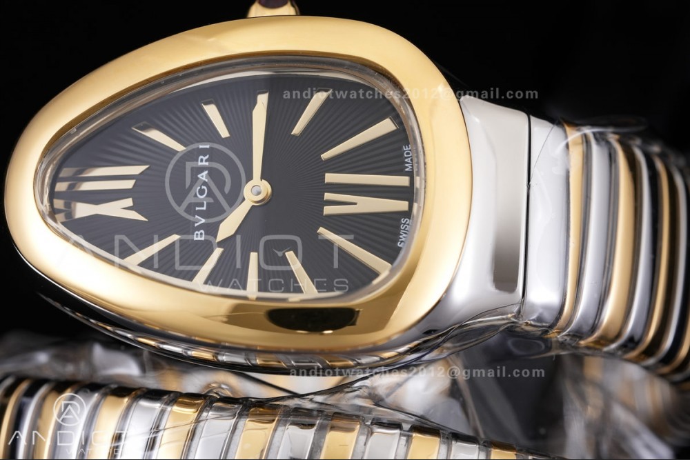Serpenti 35mm SS/YG BVF 1:1 Best Edition Black Dial on SS/YG Bracelet Ronda Quartz — photo 4