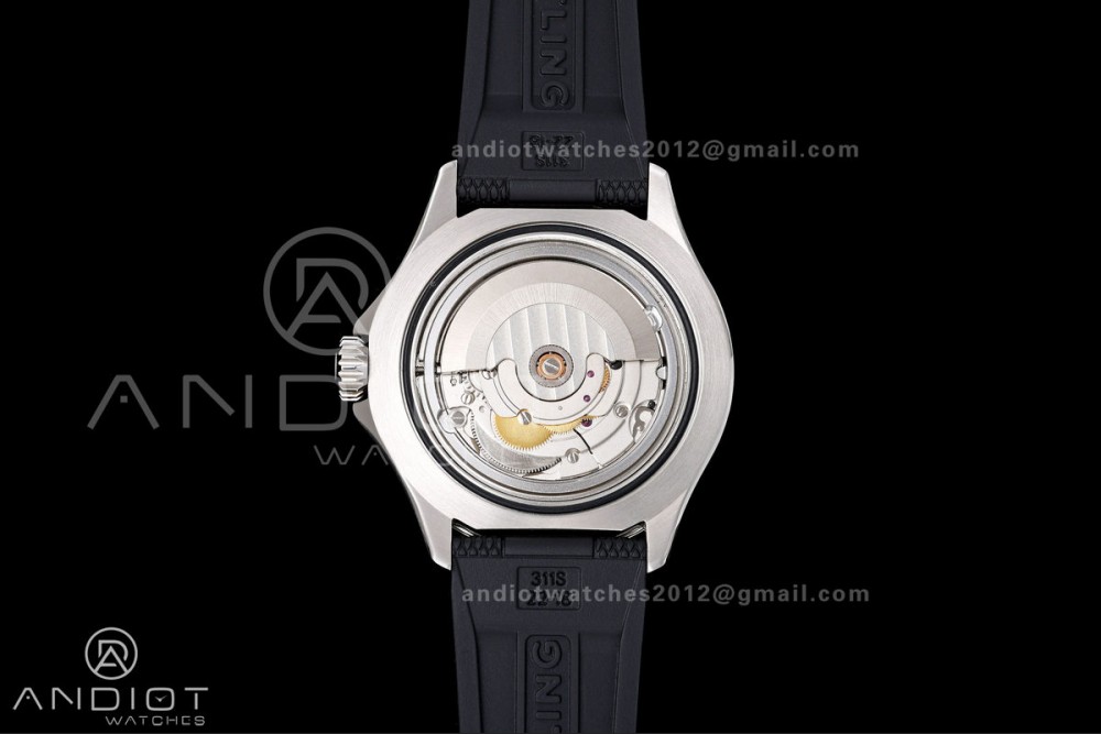SuperOcean Automatic 42 SS BLF 1:1 Best Edition Black Rainbow Dial on Black Rubber Strap A2824 — photo 9