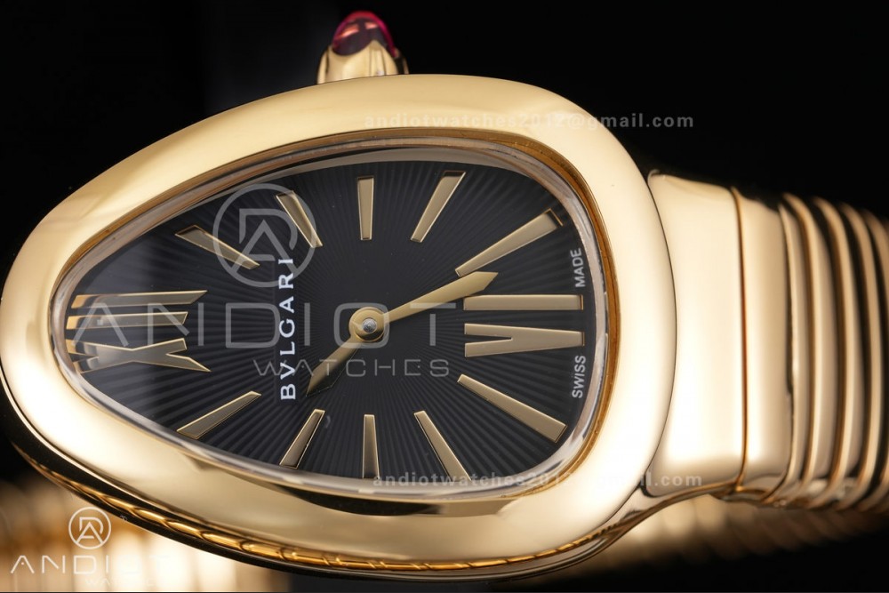 Serpenti 35mm YG BVF 1:1 Best Edition Black Dial on YG Bracelet Ronda Quartz — photo 4