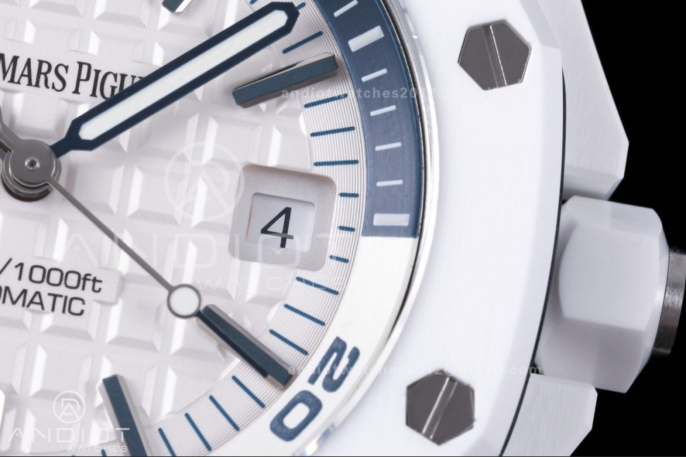 Royal Oak Offshore Diver 15707 White Ceramic JF 1:1 Best Edition SA3120 Super Clone — photo 6
