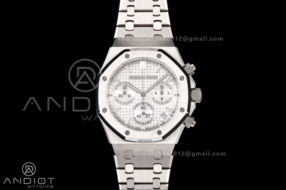 Royal Oak Chrono 26240 SS OCTA 1:1 Best Edition White Dial on SS Bracelet JH4401 Super Clone (Free Sprung) — photo 3