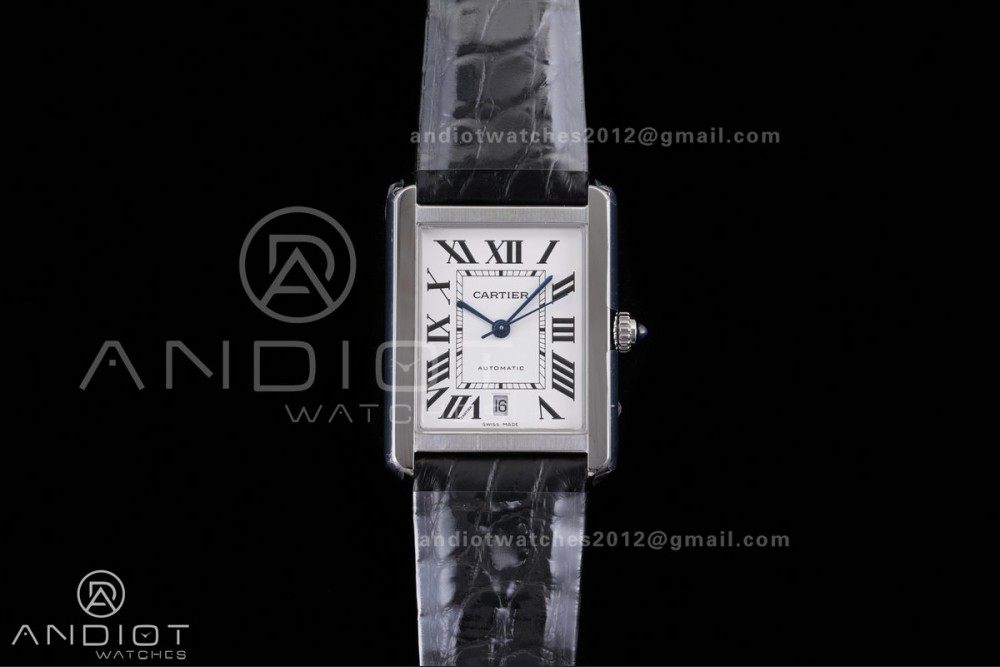 Tank Solo 31mm SS AF 1:1 Best Edition White Dial on Black Croco Strap MIYOTA 9015